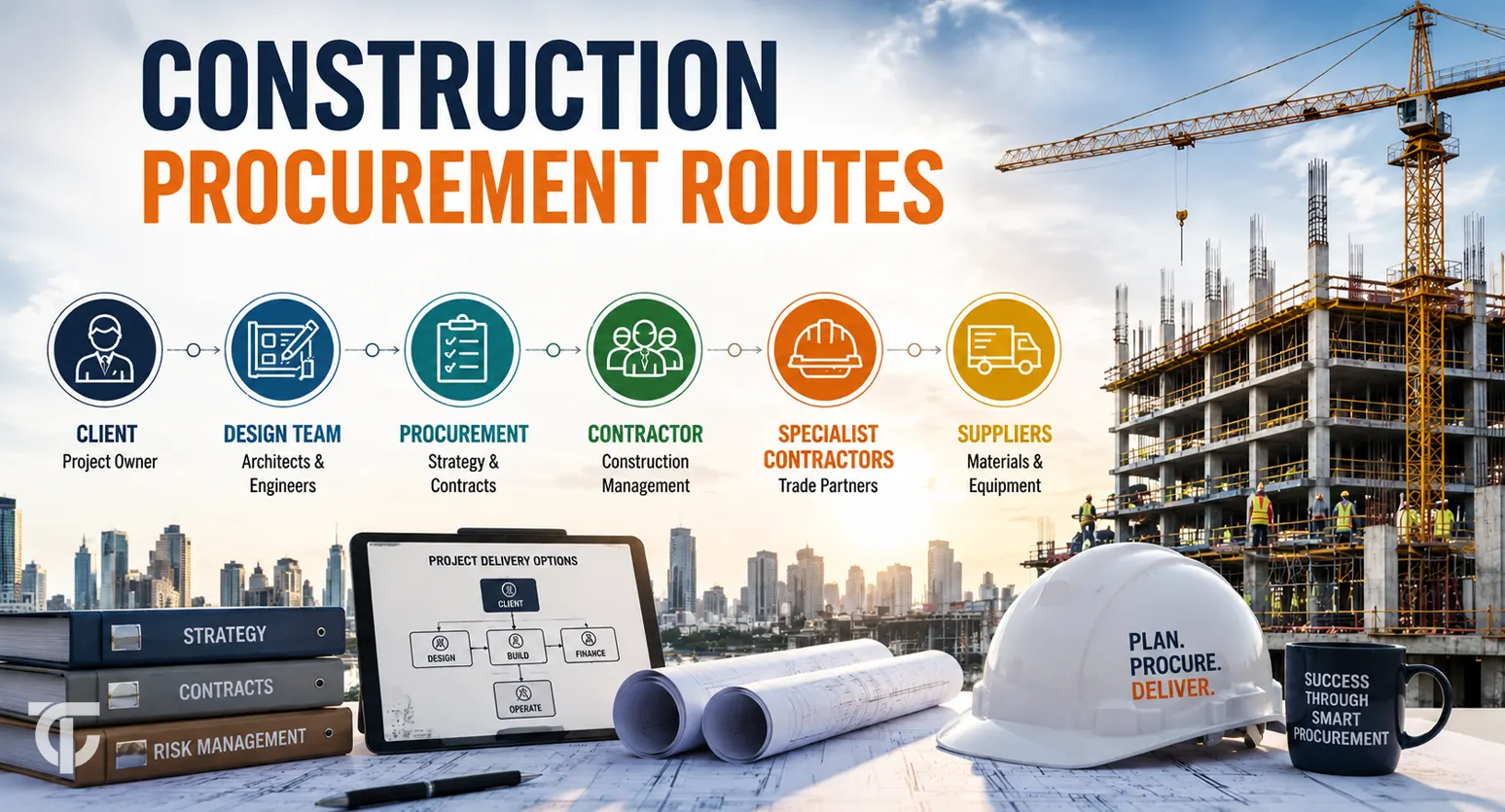 Construction procurement routes showing clients, designers, contractors and suppliers